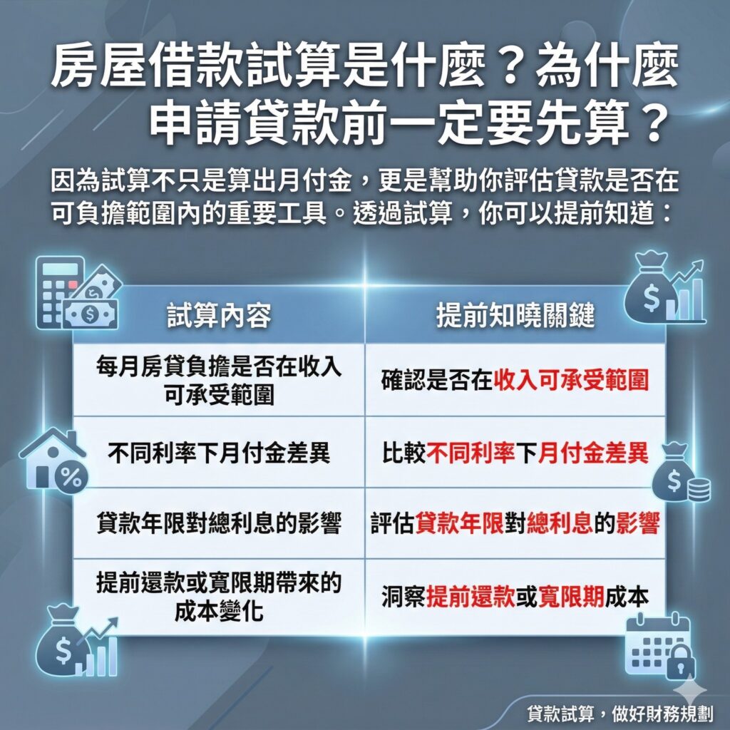 房屋借款試算的關鍵重點